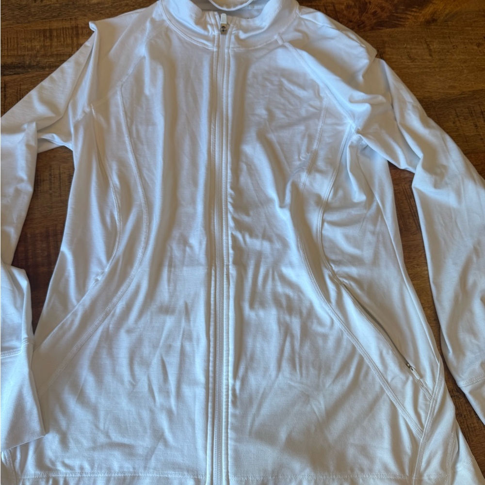 Athleta White UPF 50 Full-Zip Women's Top
